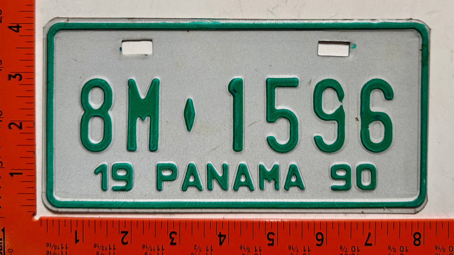 1990 Panama #8M-1596 Motorcycle License Plate