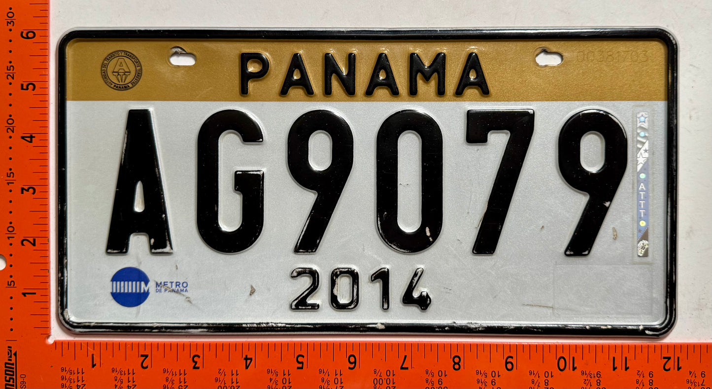 2014 Panama #AG9079 Passenger License Plate