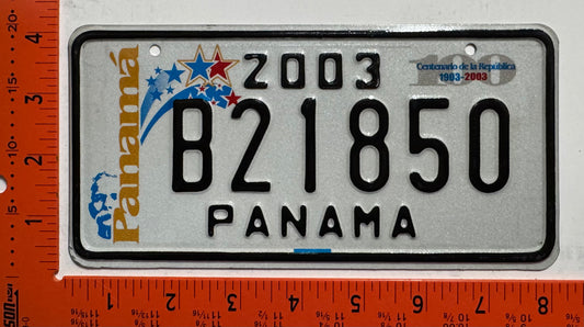 2003 Panama #B21850 Bicycle License Plate
