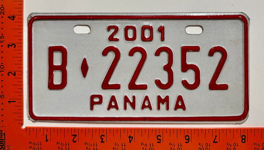 2001 Panama #B-22352 Bicycle License Plate