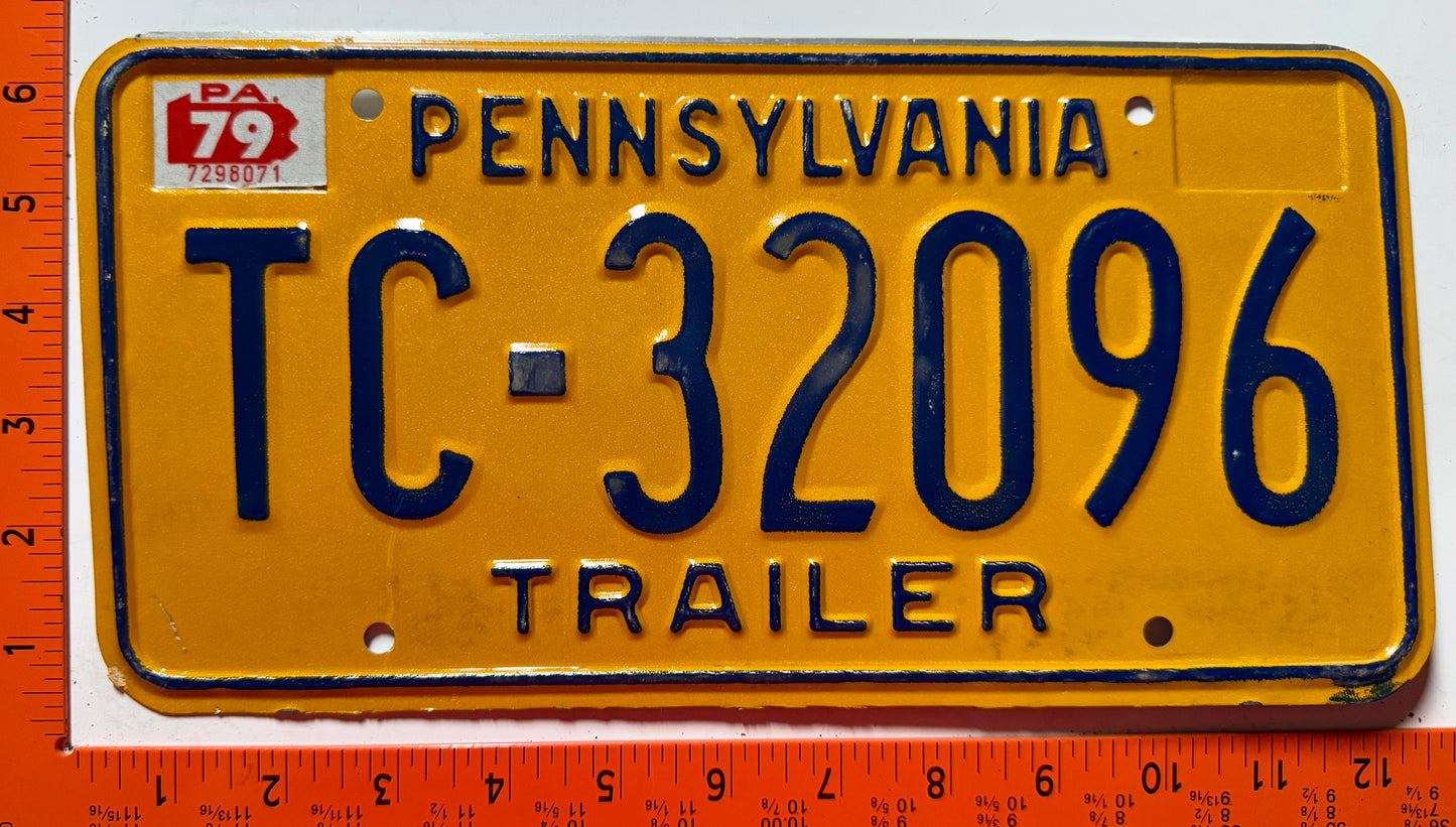 1979 Pennsylvania #TC-32096 Trailer License Plate