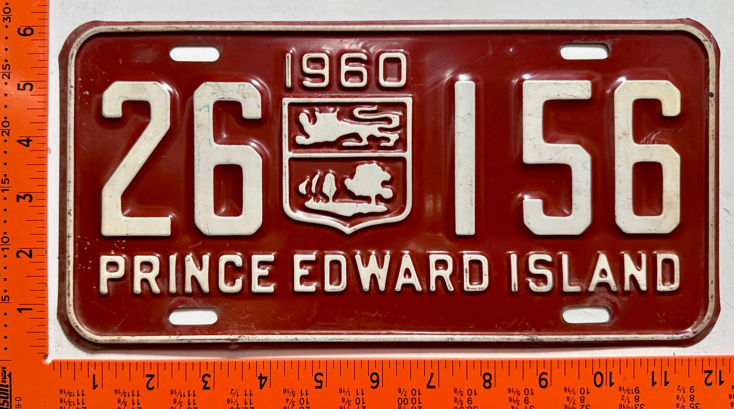 1960 Prince Edward Island #26 156 Passenger License Plate