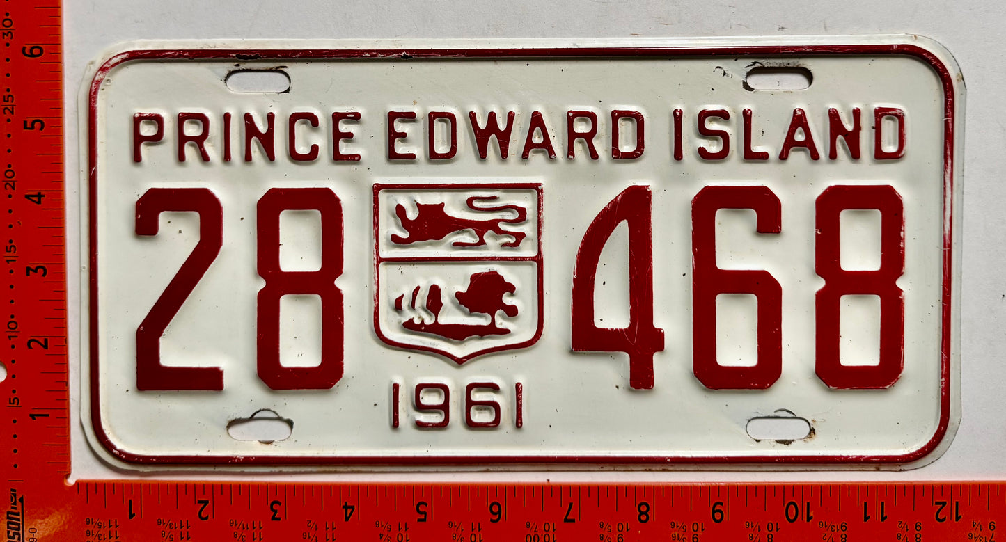 1961 Prince Edward Island #28 468 Passenger License Plate