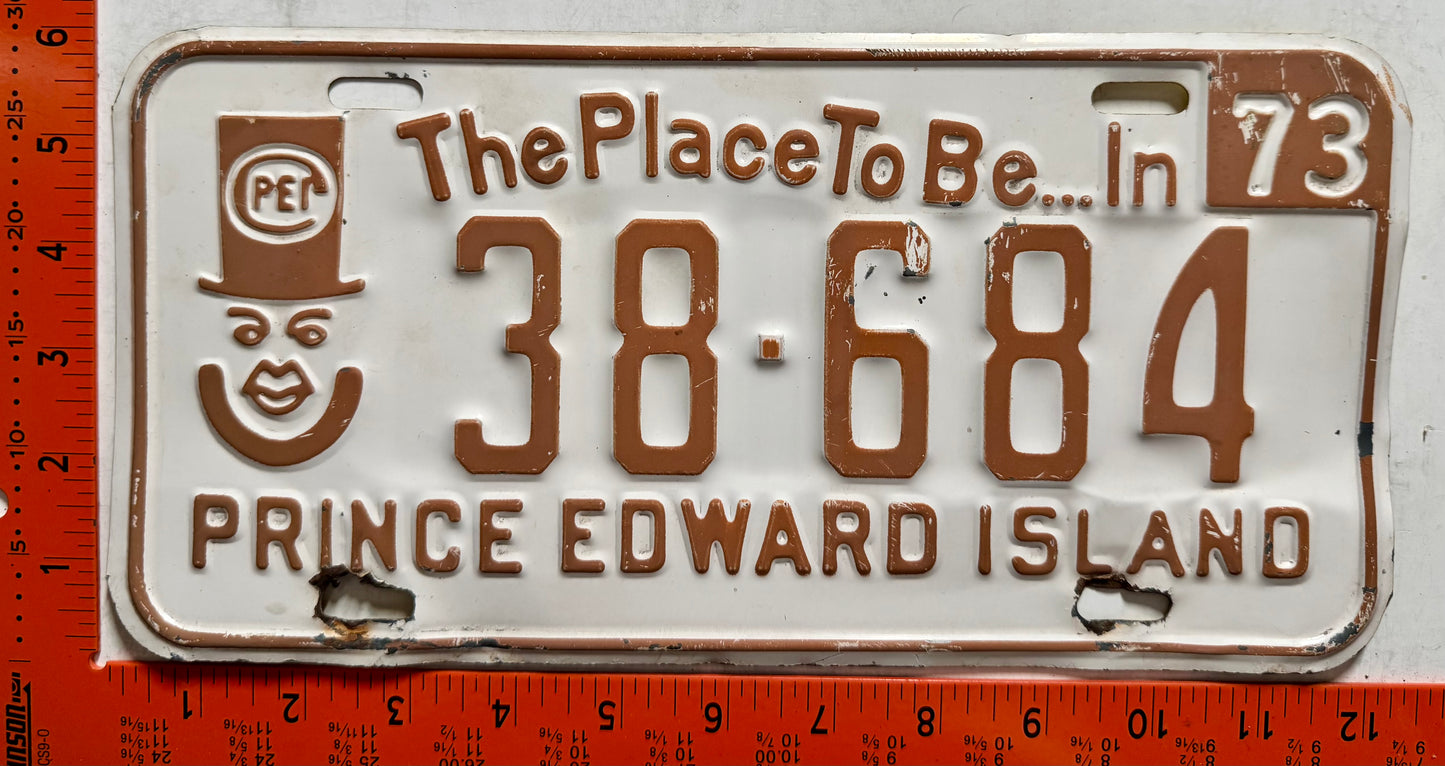1973 Prince Edward Island #38-684 Passenger License Plate
