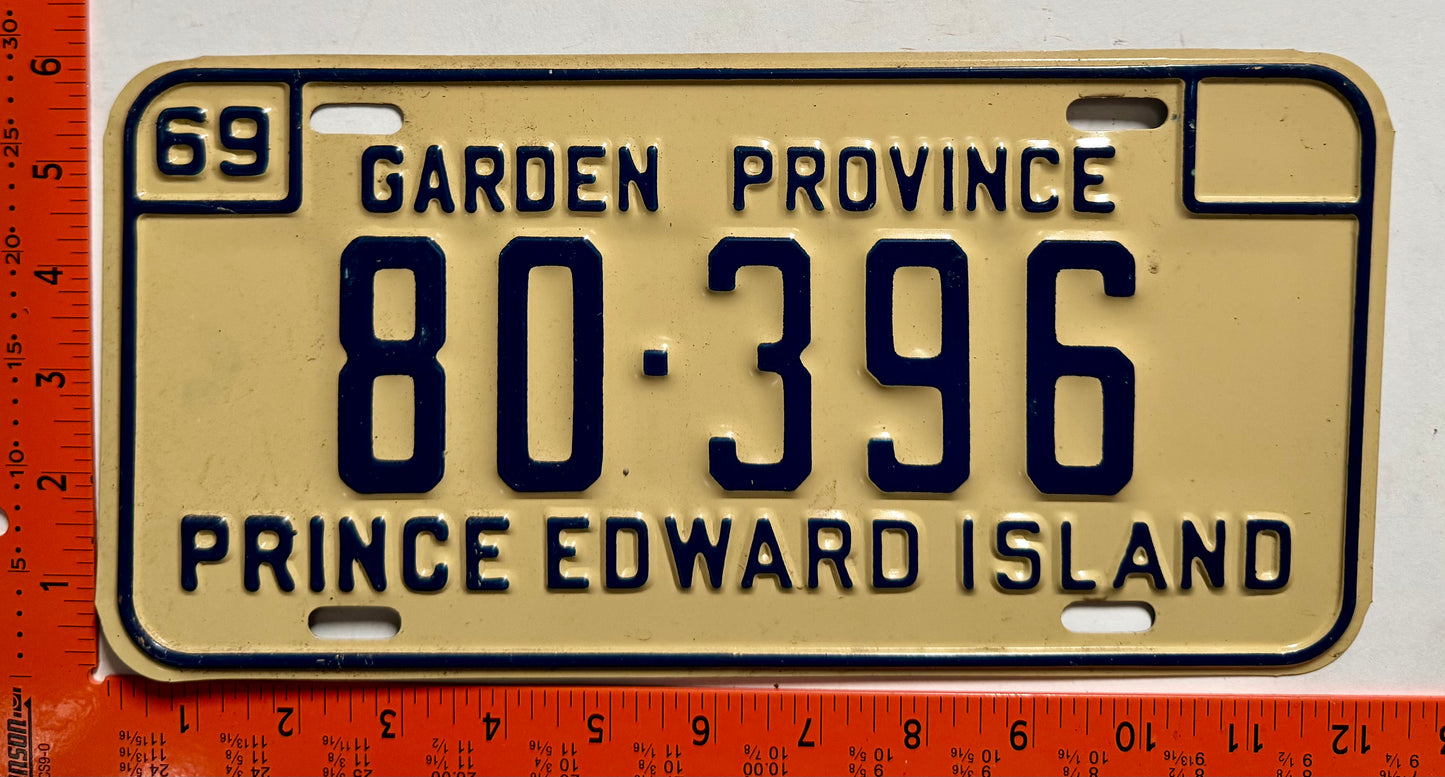 1969 Prince Edward Island #80-396 Passenger License Plate