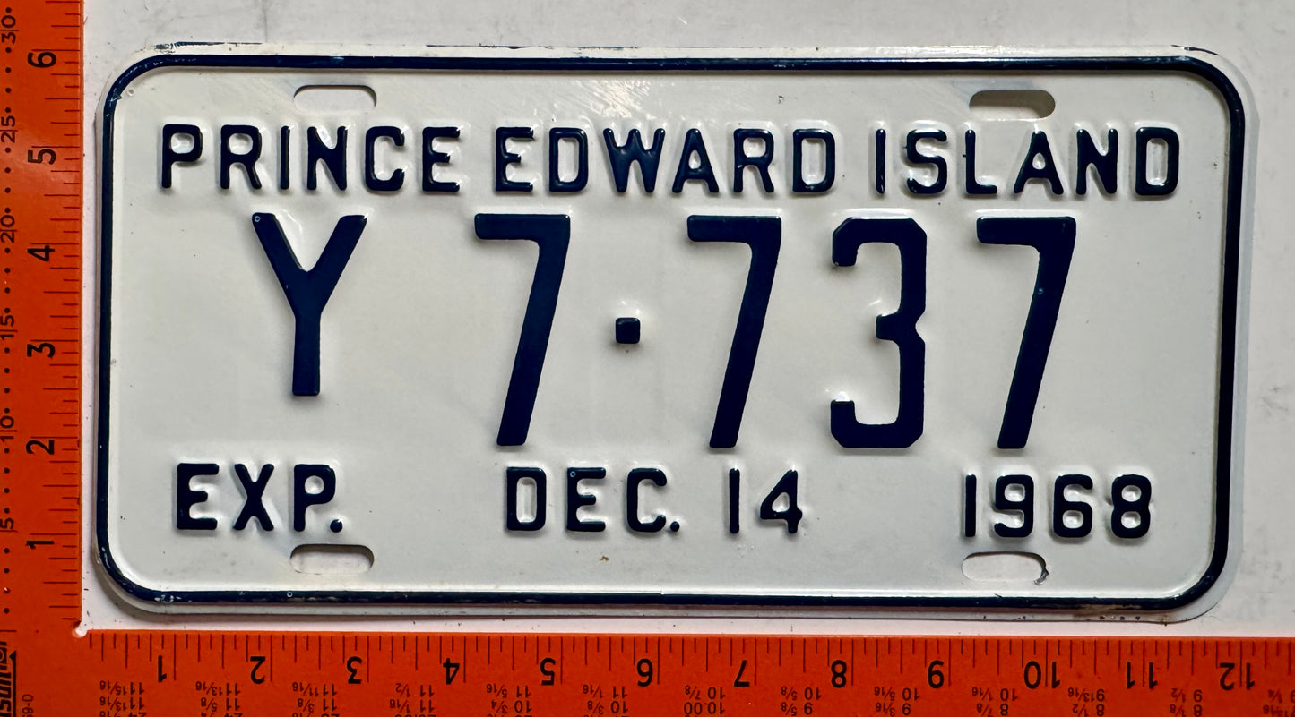 1968 Prince Edward Island #Y7-737 Heavy Truck License Plate