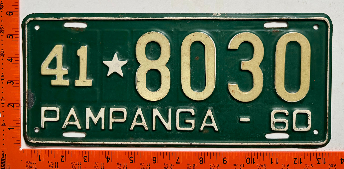 1960 Papanga, Philippines #41*8030 Passenger License Plate