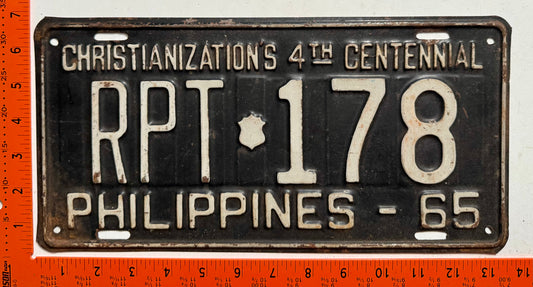 1965 Philippines #RPT-178 Government Truck License Plate