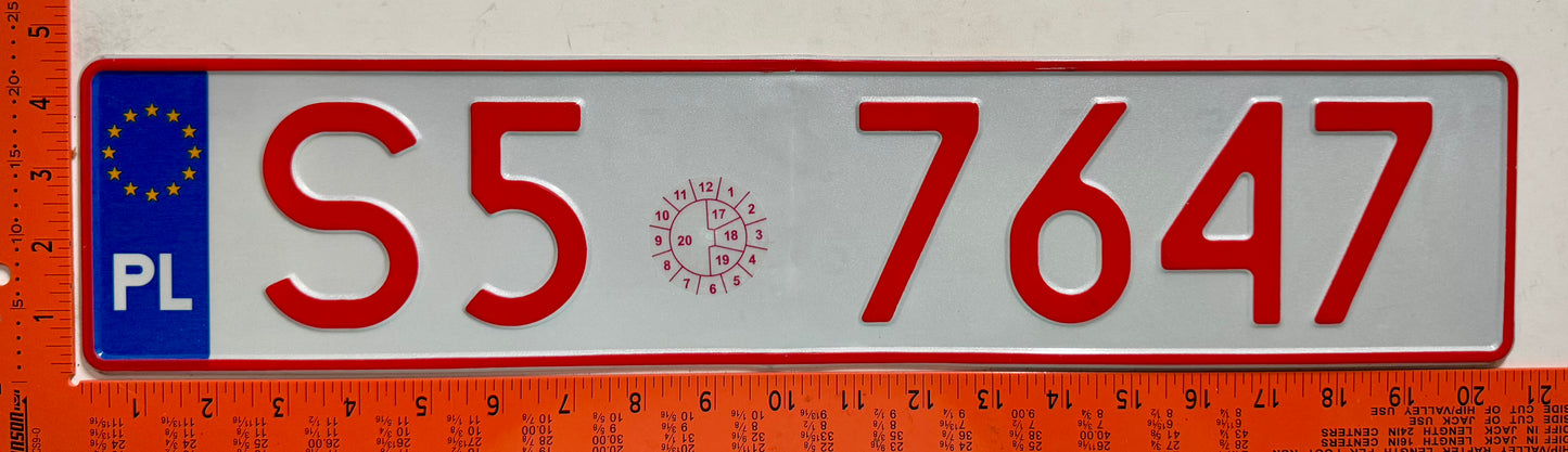2020 Poland #S5 7647 Temporary License Plate