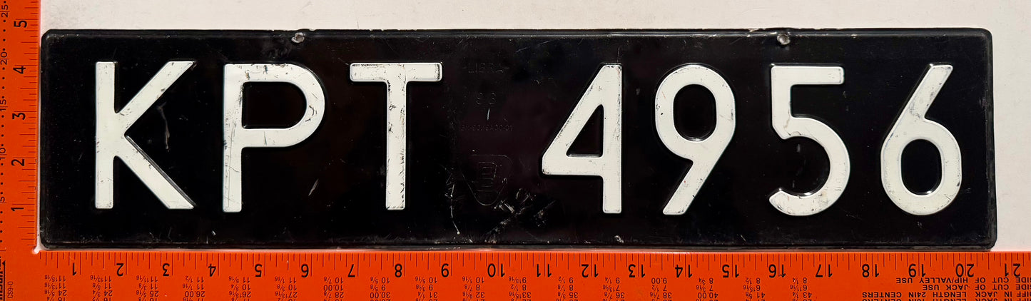 1976 series Poland #KPT 4956 Passenger License Plate