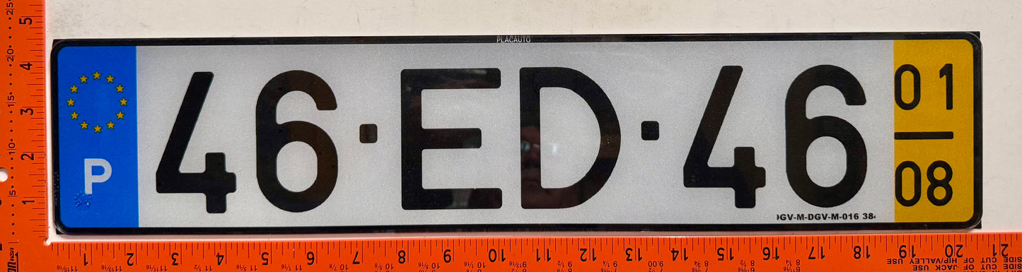 2001 Portugal #46-ED-46 Passenger License Plate