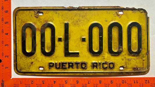 undated Puerto Rico #00-L-000 Sample/Prototype License Plate