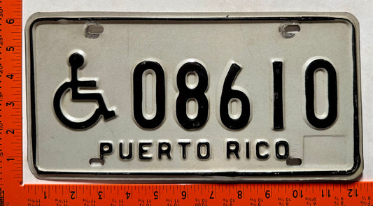 undated Puerto Rico #08610 Handicapped License Plate