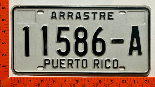 undated Puerto Rico #11586-A Trailer License Plate