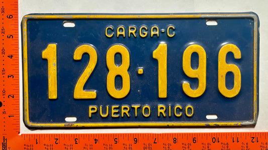 1966-1970 Puerto Rico #128-196 Truck License Plate