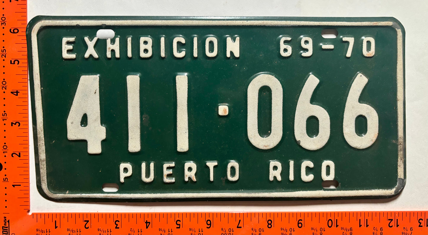 1969/1970 Puerto Rico #411-066 New Car Dealer License Plate