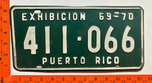 1969/1970 Puerto Rico #411-066 New Car Dealer License Plate