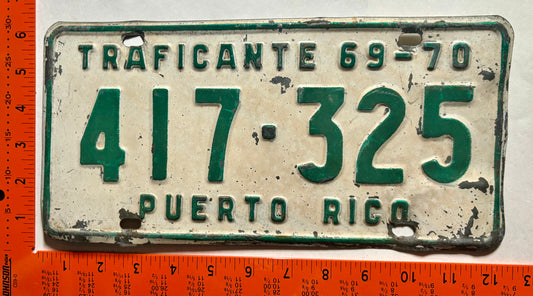 1969/1970 Puerto Rico #417-325 Used Car Dealer License Plate