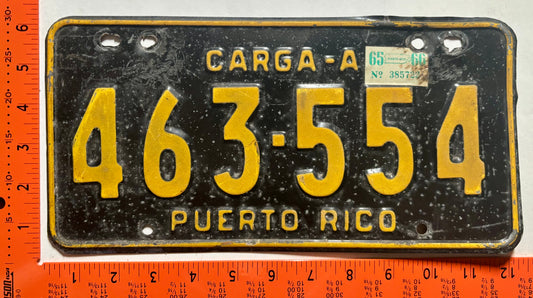 1965-66 Puerto Rico #463-554 Trailer License Plate