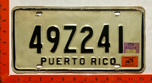 1977/1978/1979 Puerto Rico #49Z241 Passenger License Plate