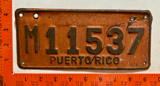 1970-1973 Puerto Rico #M11537 Motorcycle License Plate