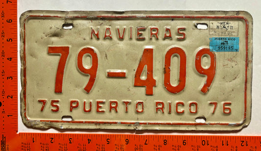 1976-1978 Puerto Rico #79-409 Semi-Trailer License Plate