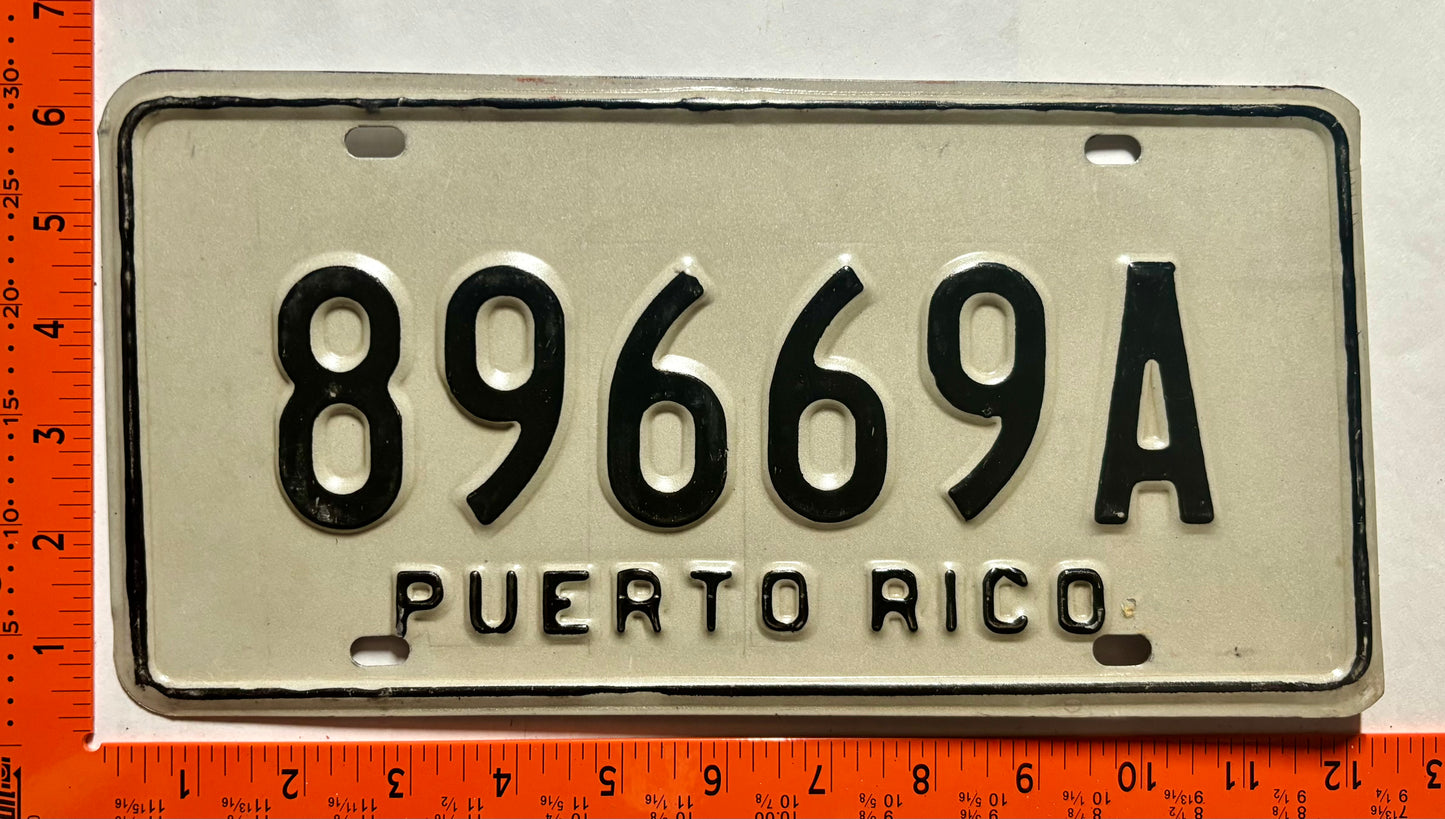 undated Puerto Rico #59669A Trailer License Plate