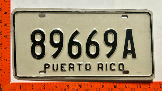 undated Puerto Rico #59669A Trailer License Plate