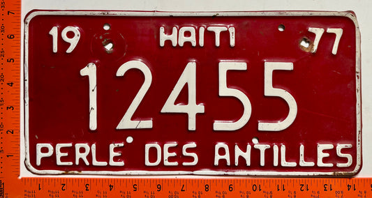 1977 Haiti #12455 Passenger License Plate