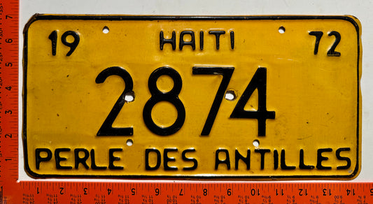 1972 Haiti #2874 Passenger License Plate