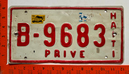 1979 Haiti #B-9683 Passenger License Plate