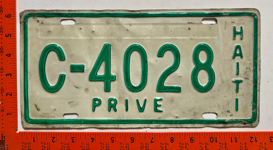 1993 base Haiti #C-4028 Passenger License Plate