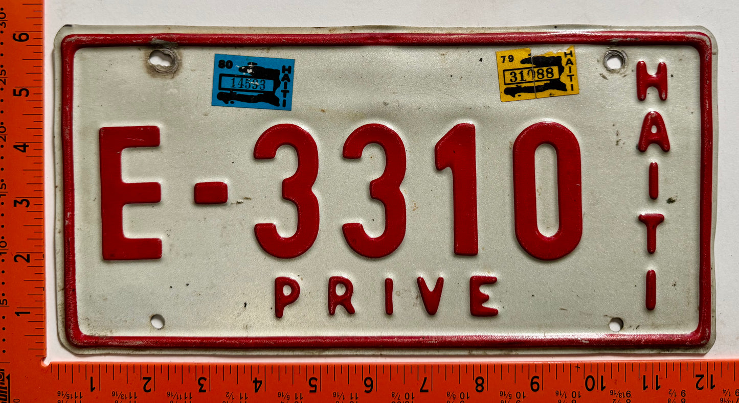 1979/1980 Haiti #E-3310 Passenger License Plate