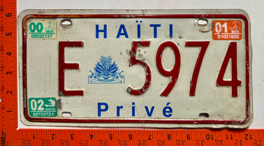 2000-2002 Haiti #E 5974 Passenger License Plate