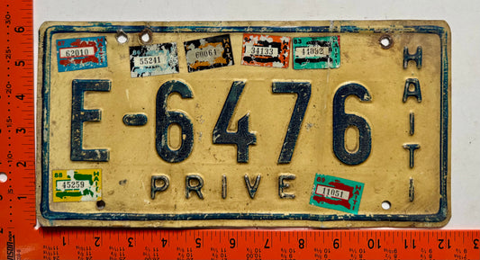 1983-1989 Haiti #E-6476 Passenger License Plate