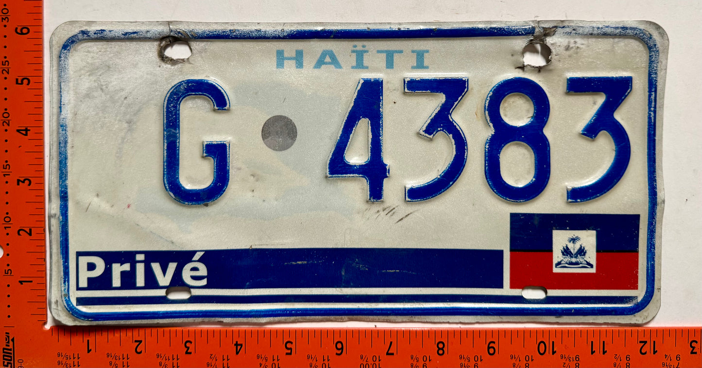 2003 base Haiti #G 4383 Passenger License Plate
