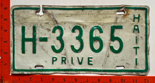 1993 base Haiti #H-3365 Passenger License Plate