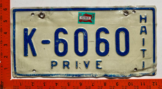 1989 Haiti #K-6060 Passenger License Plate