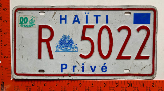 2000 Haiti #R 5022 Passenger License Plate