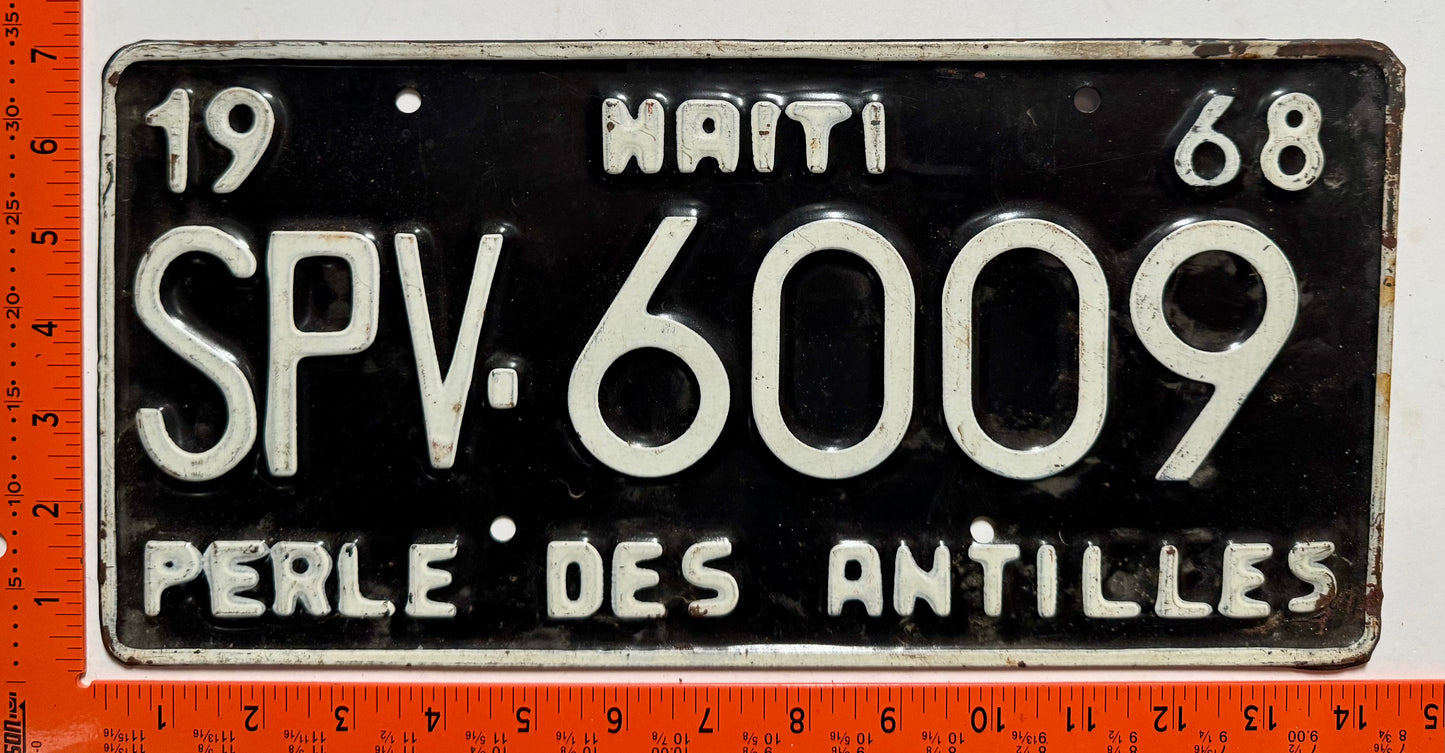 1968 Haiti #SPV-6009 Public Service Vehicle License Plate