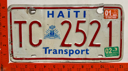 2001/2002 Haiti #TC 2521 Transport License Plate