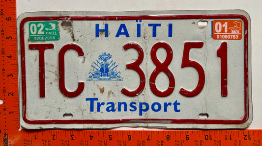 2001/2002 Haiti #TC 3851 Transport License Plate