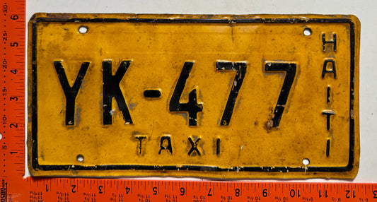 1989 base Haiti #YK-477 Taxi License Plate