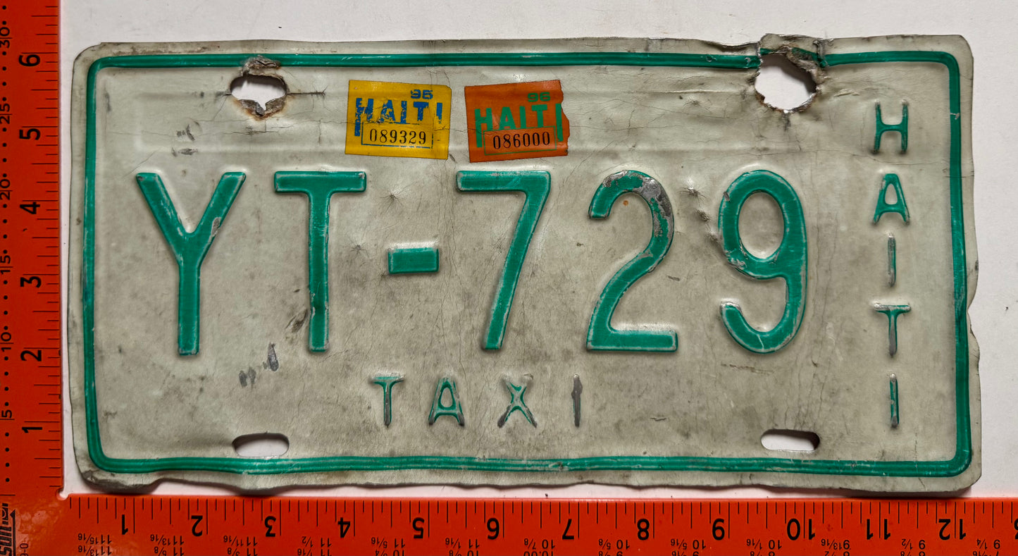 1995/1996 Haiti #YT-729 Taxi License Plate
