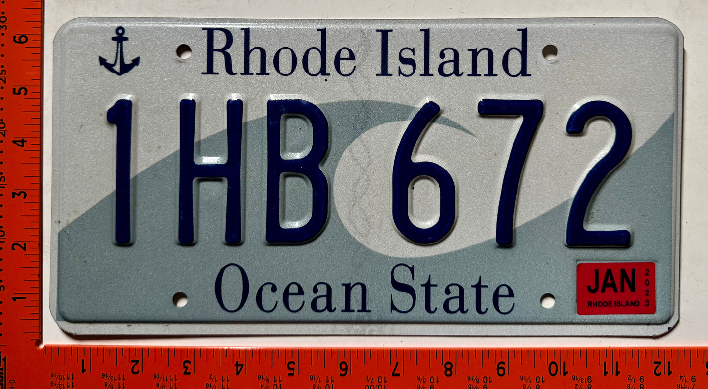 2023 Rhode Island #1HB 672 Passenger License Plate