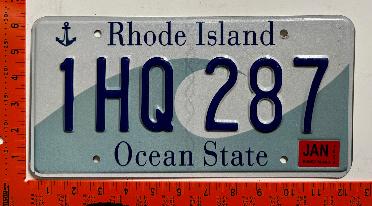 2023 Rhode Island #1HQ 287 Passenger License Plate