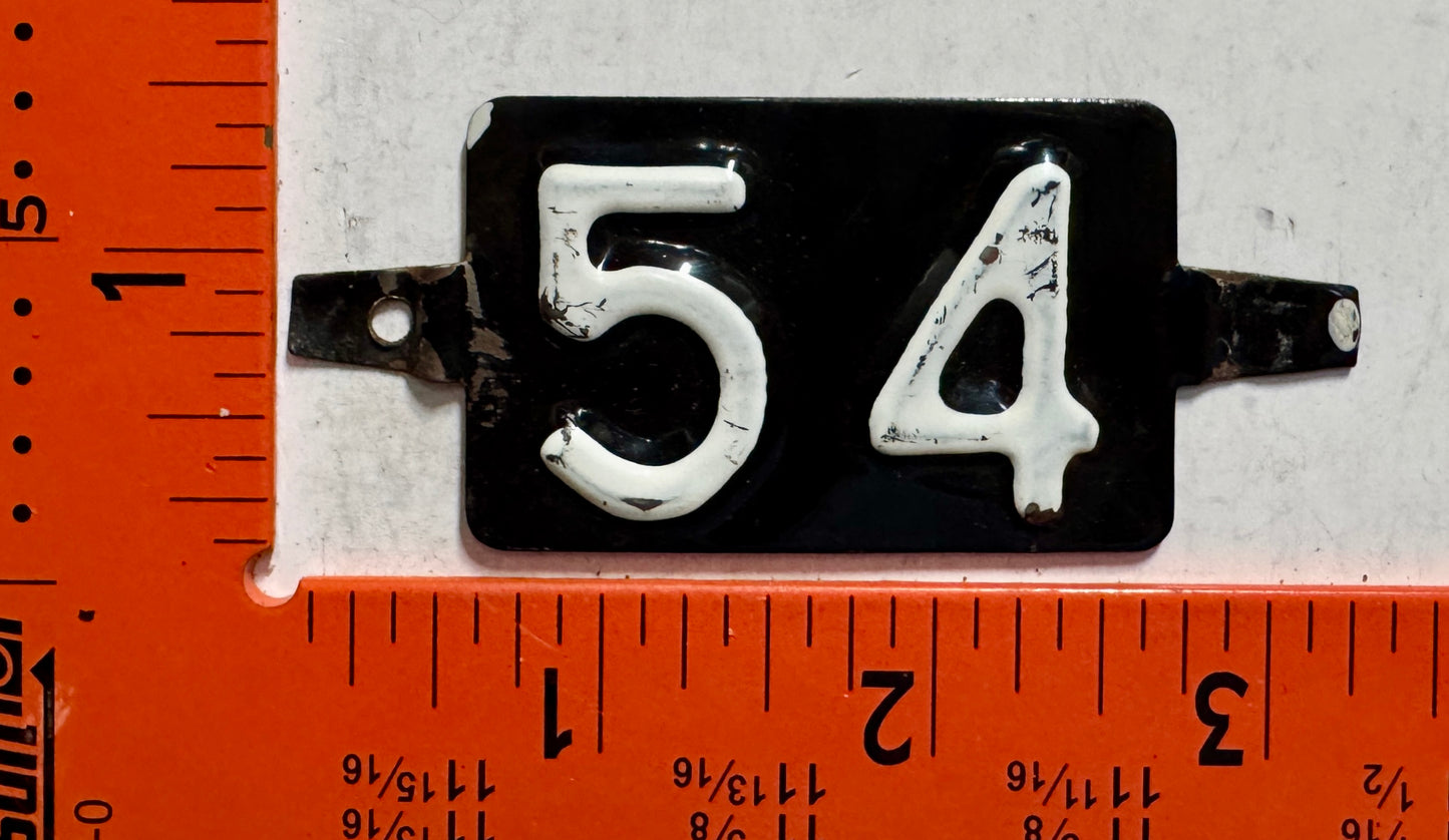 1954 Rhode Island Passenger License Plate Date Tab