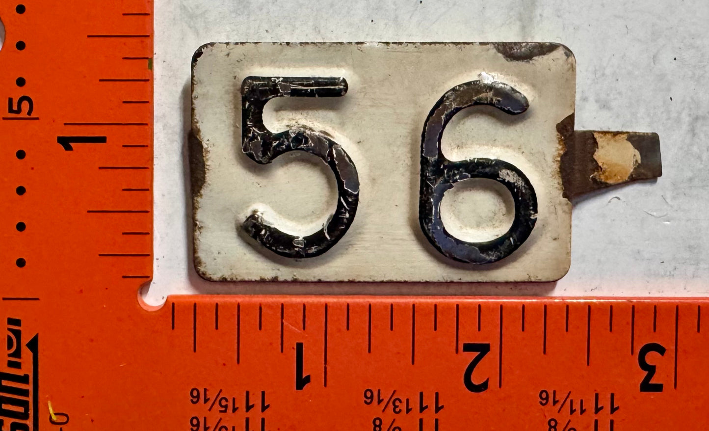 1956 Rhode Island Passenger License Plate Date Tab