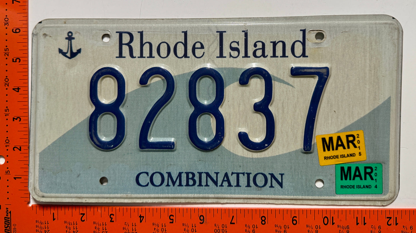 2014/2015 Rhode Island #82837 Combination License Plate