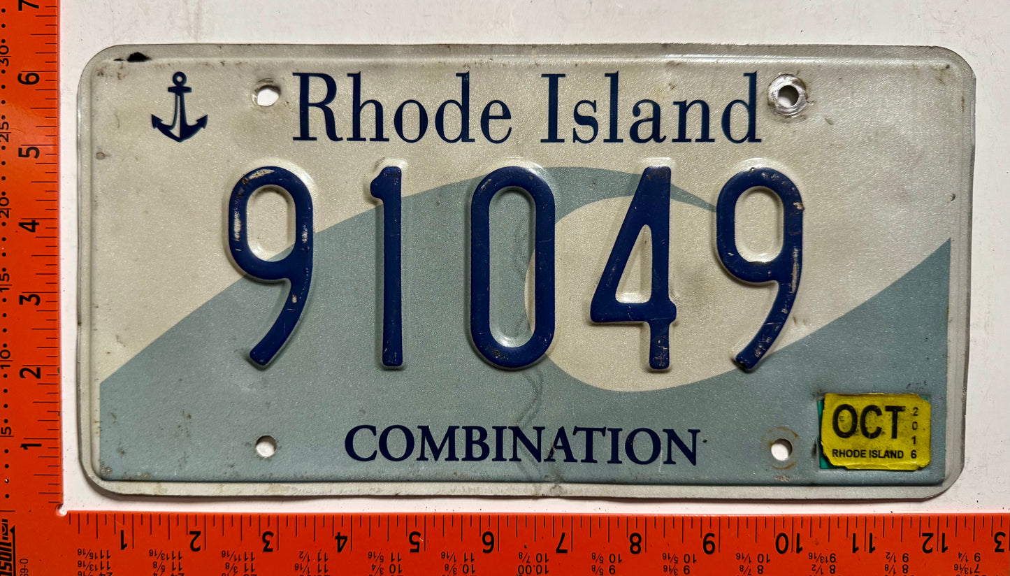 2016 Rhode Island #91049 Combination License Plate